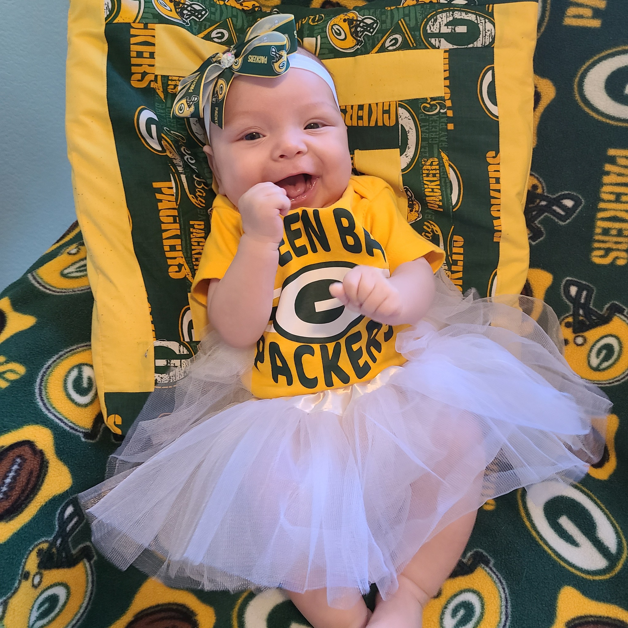 Packers baby/newborn girl Green bay football baby gift girl Packers baby  gift